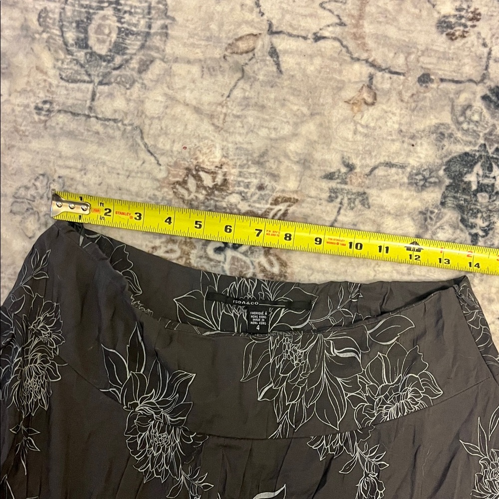 Black Boho Floral Skirt Asymmetrical Hem Flowy Fairy Grunge Anthropologie Style - Picture 6 of 8